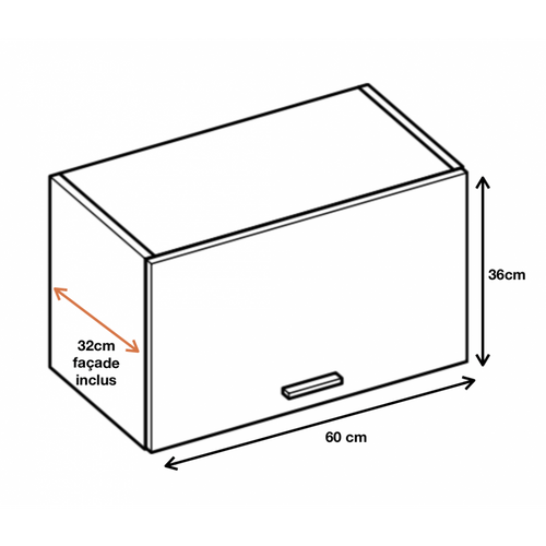 Meuble Haut De Cuisine Eco Chene Naturel 1 Porte Relevable L 60 Cm