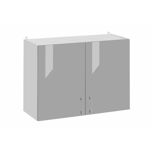 Meuble Haut De Cuisine Eco Gris Brillant 2 Portes L 60 Cm