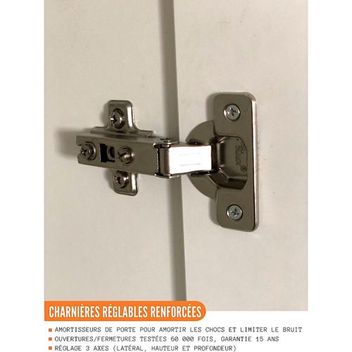 Meuble Haut De Cuisine Eco Gris Brillant 2 Portes L 60 Cm