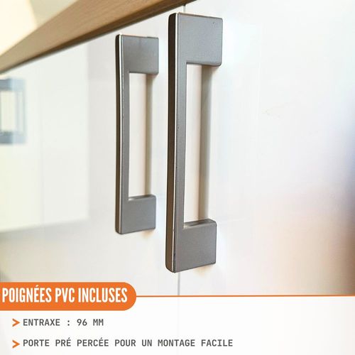 Meuble Haut De Cuisine Eco Blanc Brillant 1 Porte L 30 Cm