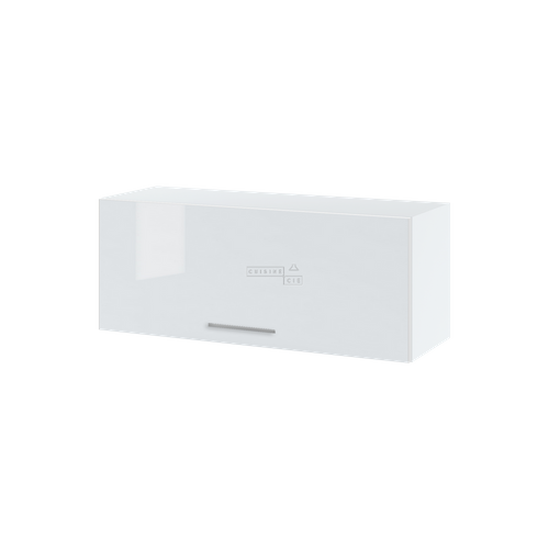 Meuble Haut Slim De Cuisine Bellissi Blanc Brillant 1 Porte Relevable L 90 Cm