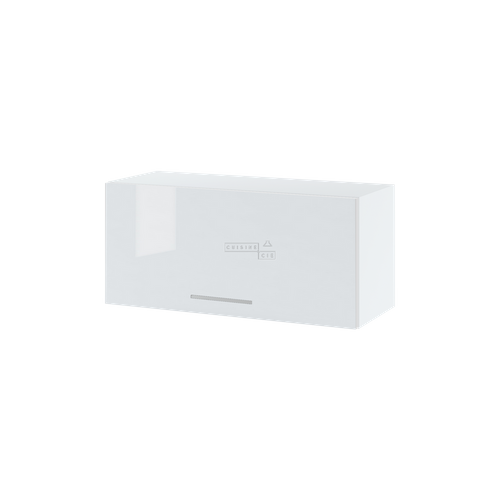 Meuble Haut Slim De Cuisine Bellissi Blanc Brillant 1 Porte Relevable L 80 Cm