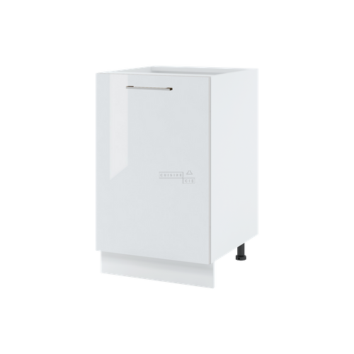 Meuble Bas De Cuisine Bellissi Blanc Brillant 1 Porte L 50 Cm