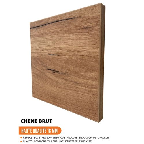 Meuble Haut Slim De Cuisine Bellissi Chene 1 Porte Relevable L 80 Cm