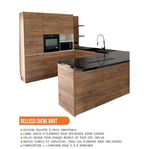 Colonne De Cuisine Étagère Ouverte Bellissi Chene L 20 Cm