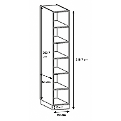 Colonne De Cuisine Étagère Ouverte Bellissi Chene L 20 Cm