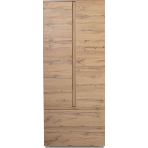 Vaisselier 2 Portes 2 Tiroirs Effet Chêne 80 Cm - Medea