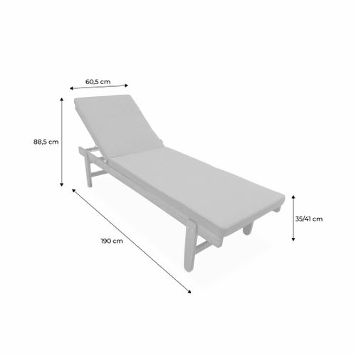 Set De 2 Bains De Soleil En Acacia – Arequipa – Transats Avec Coussins Beige Et Roulettes. Multi