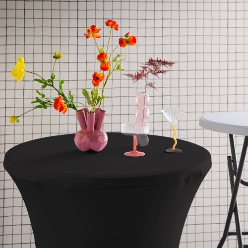 Lot De 2 Tables Hautes De Réception – Gala – Mange Debout. Pliables. Ø80 cm X 110 cm + 2 Housses