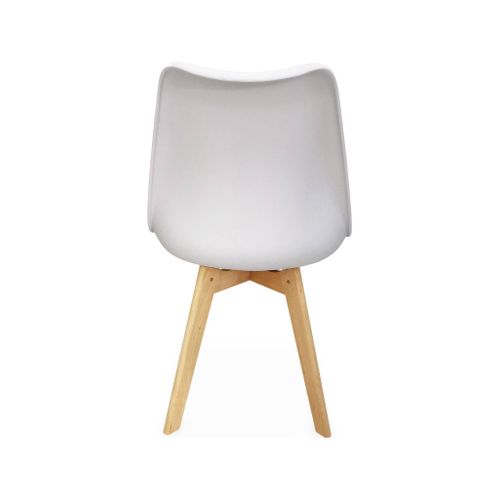 Lot De 6 Chaises Scandinaves. Pieds Bois De Hêtre. Chaises 1 Place. Blancs