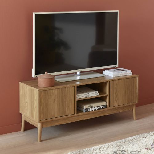 Meuble TV Décor Bois 2 Portes L 120 X L 39 H 48cm - Dune