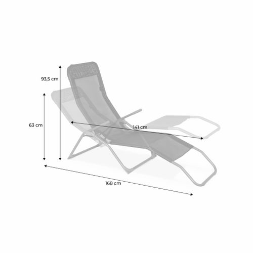 Lot De 4 Bains De Soleil Pliants - Levito Anthracite - Transats Textilène 2 Positions. Chaises