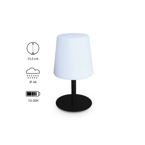Lampe LED à Poser De 28cm Noire - Lampe De Table Décorative Lumineuse. Ø 16cm