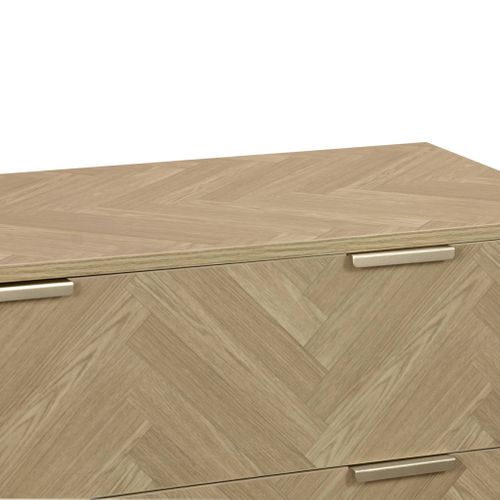 Commode Budapest. Quatre Tiroirs. Décor Chevrons L 80 X L 40 X H 95cm
