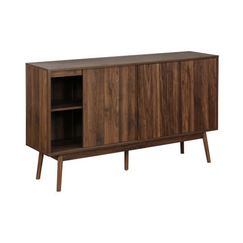 Buffet De Rangement Décor Bois Bois Foncé. Linear. Deux Portes L 150 X P 39.5 X H 90