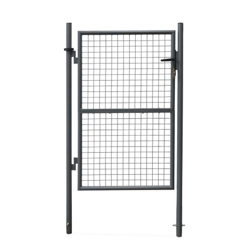 Portillon De Jardin En Métal Anthracite. Double Sens D'ouverture. Avec Serrure Et Poignée 150x87cm