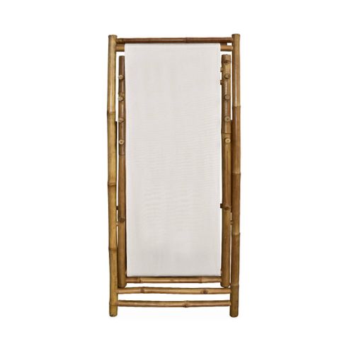 Lot De 2 Chiliennes En Bambou. Toile Naturelle Polyester Et Coton. Davao L110 X P60 X H94cm