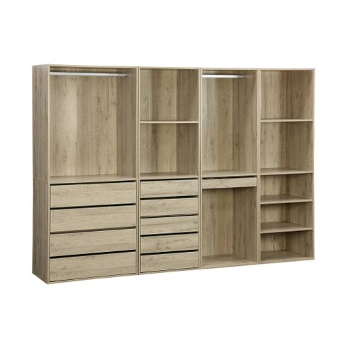 Kit Dressing Modulable Avec 4 Éléments. Naturel. Panneaux Stratifiés