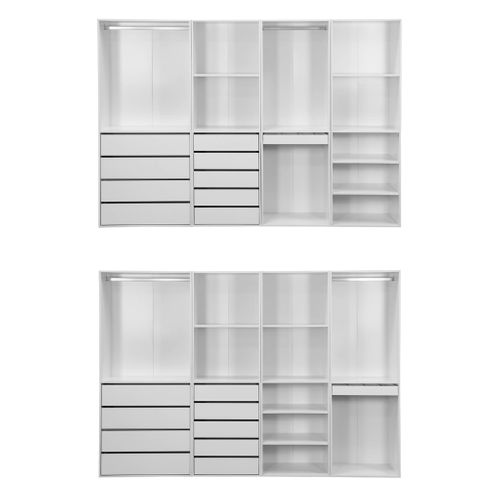 Kit Dressing Modulable Avec 4 Éléments. Blanc. Panneaux Stratifiés