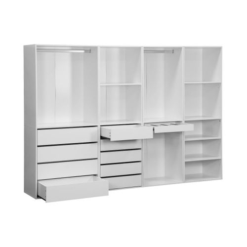 Kit Dressing Modulable Avec 4 Éléments. Blanc. Panneaux Stratifiés