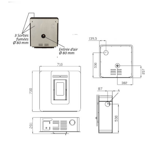 Poêle à Granules Corina 6 Mural Etanche