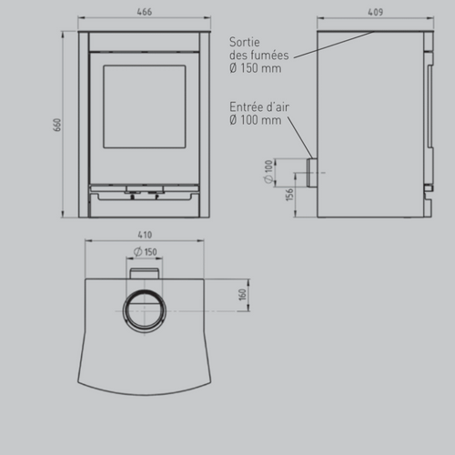 Poêle à Bois Gemma 5 - Bûches 25cm