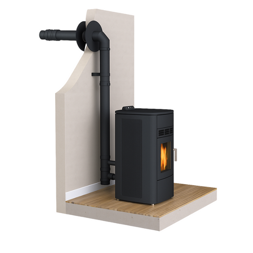 Pack Poêle à Granules Étanche Lvz Alexa 9 + Kit Conduit Sortie Ventouse