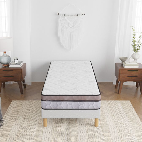 Natura - Ensemble Matelas mousse et sommier 90x190 Accueil mémoire de forme Hauteur 22cm