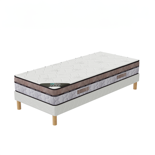 Natura - Ensemble Matelas mousse et sommier 90x190 Accueil mémoire de forme Hauteur 22cm