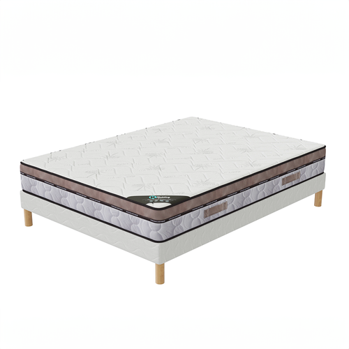 Natura - Ensemble Matelas Mousse 140x190 + Sommier Memory Hauteur 22cm