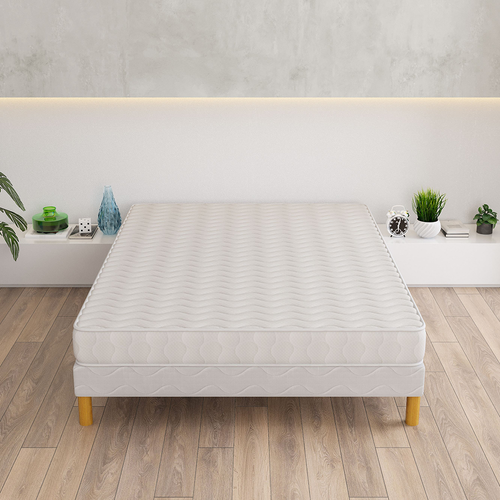 Ensemble Matelas Mousse Confort + Sommier 140x200 Epaisseur 15cm