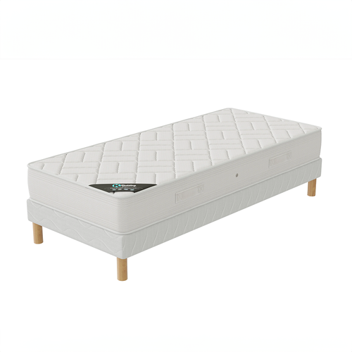 Ensemble Matelas Mousse Zen + Sommier 90x200 Hauteur 20cm