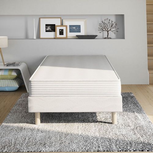 Ensemble Matelas Mousse Confort + Sommier 90x190 Epaisseur 15cm