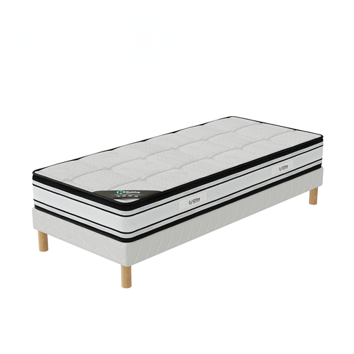 Ensemble Matelas Mousse Grand Confort + Sommier 90x200 Hauteur 22cm