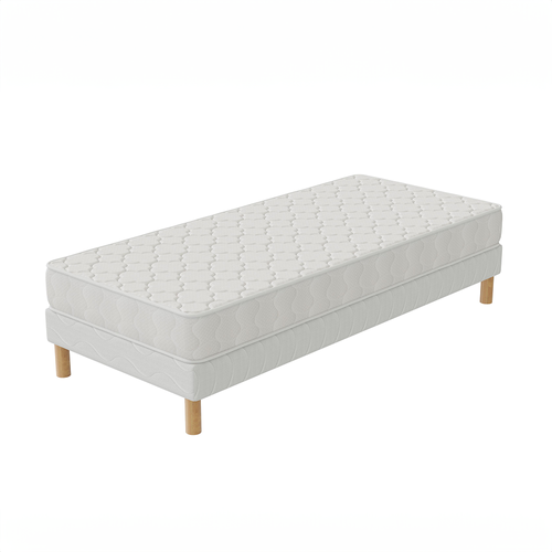 Ensemble Matelas Mousse Confort + Et Sommier 90x200 Hauteur 17cm