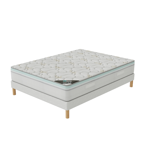 Ensemble Matelas Mousse Aloevera + Sommier 160x200 Hauteur 27cm