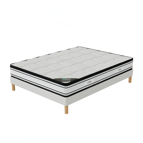 Ensemble Matelas Mousse Grand Confort + Sommier 140x200 Hauteur 22cm