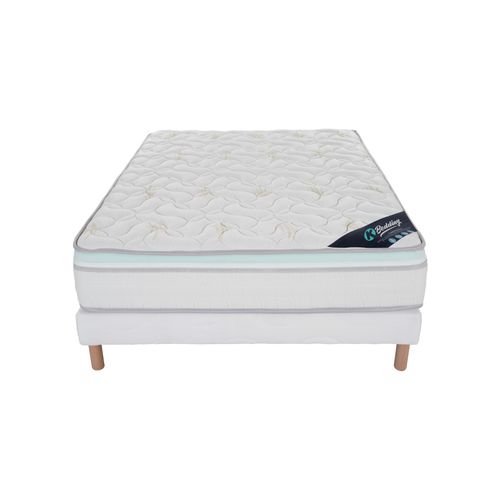 Ensemble Matelas Mousse Aloevera + Sommier 200x200 Hauteur 27cm