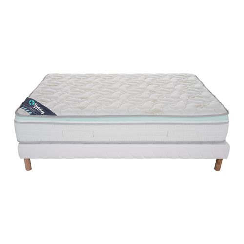 Ensemble Matelas Mousse Aloevera + Sommier 200x200 Hauteur 27cm