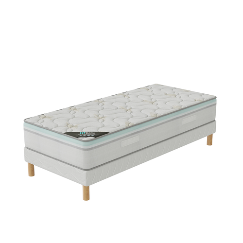 Ensemble Matelas Mousse Aloevera + Sommier 120x190 Hauteur 27cm