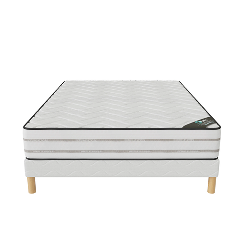 Ensemble Matelas Mousse Memoryfoam + Sommier 200x200 Hauteur 25cm