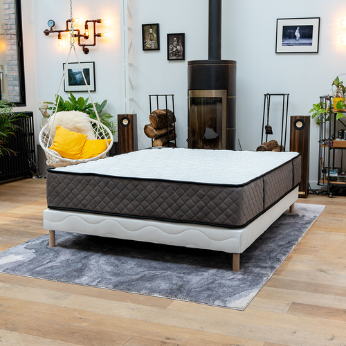 Ensemble Matelas Mousse Hôtel Confort + Sommier 90x200 Hauteur 30cm