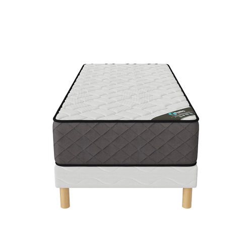 Ensemble Matelas Mousse Hôtel Confort + Sommier 90x200 Hauteur 30cm