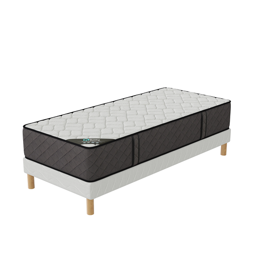 Ensemble Matelas Mousse Hôtel Confort + Sommier 90x200 Hauteur 30cm
