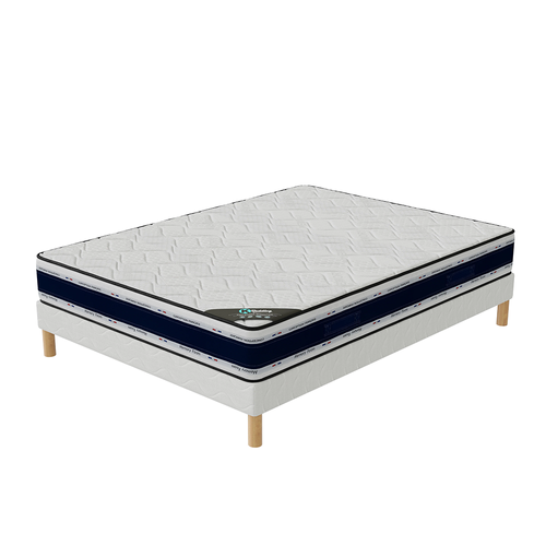 Ensemble Matelas Mousse Blue Memory + Sommier 160x200 Hauteur 22cm