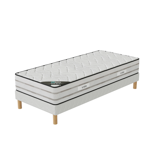 Ensemble Matelas Mousse Memoryfoam + Sommier 90x190 Hauteur 25cm