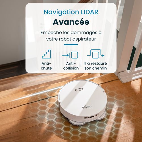 Robot Aspirateur Laveur Connecté Eziclean® All In One Z15 Pro Ultimate