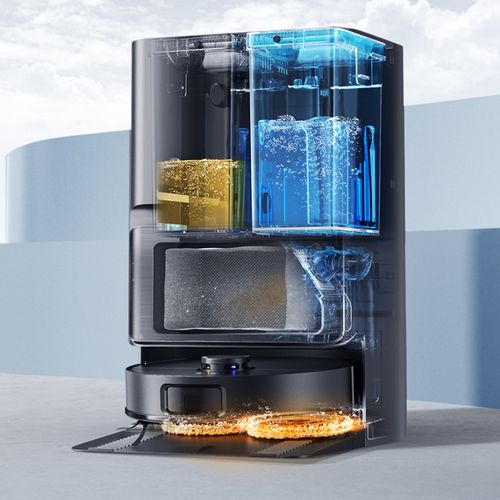 Robot Aspirateur Laveur Lidar Connecté Avec Base De Vidage Eziclean® Pureflow Max