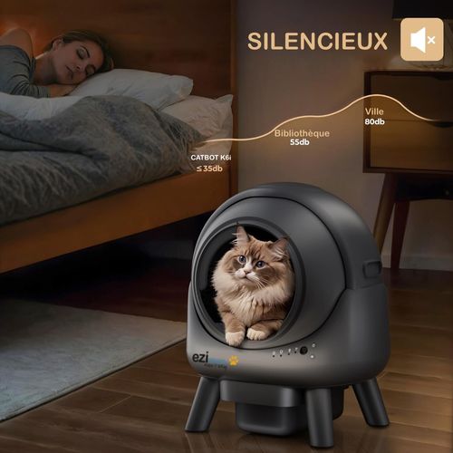 Litière Robot Auto nettoyante Connectée - Maison De Toilette Pour Chat Eziclean® Catbot K6i