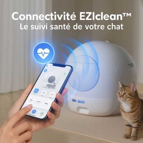 Litière Auto nettoyante Connectée Pour Chat Eziclean® Catbot K10i